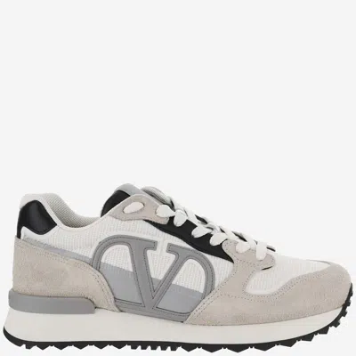 Valentino Garavani Multicolor Leather And Fabric Vlogo Pace Sneakers In White