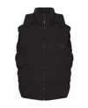 Valentino Matt Nylon Hooded Waistcoat With Vlogo Signature Patch In Black