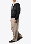 Valentino Garavani Nylon Hooded Jacket With Drawstring In Black