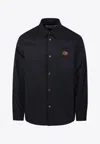 Valentino Garavani Man Shirt Black Size 38 Polyester, Elastomultiester In Navy