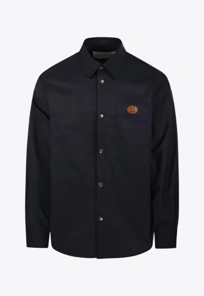 VALENTINO VLOGO PATCH LONG-SLEEVED SHIRT