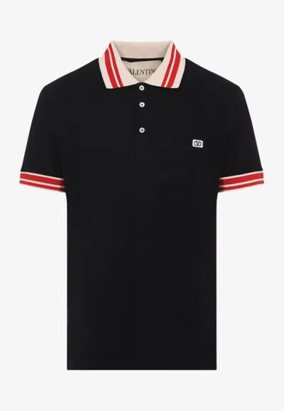 VALENTINO VLOGO PATCH POLO T-SHIRT