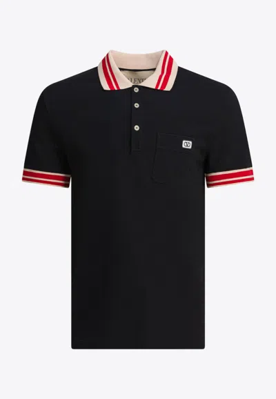 VALENTINO VLOGO PATCH POLO T-SHIRT