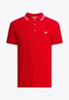 Valentino Vlogo Signature Cotton Polo Shirt In Red