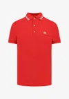 Valentino Vlogo Signature Cotton Polo Shirt In Red