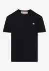 Valentino Logo Patch Crew Neck Short Sleeve T-shirt In Black