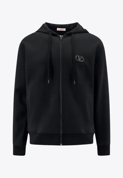 Valentino Vlogo Patch Zip-up Hoodie