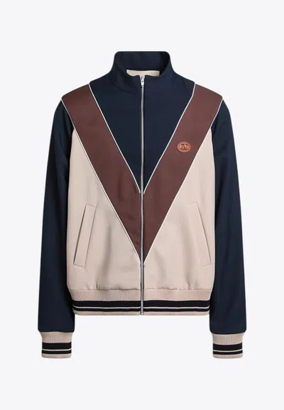 VALENTINO VLOGO PATCH ZIP-UP SWEATSHIRT