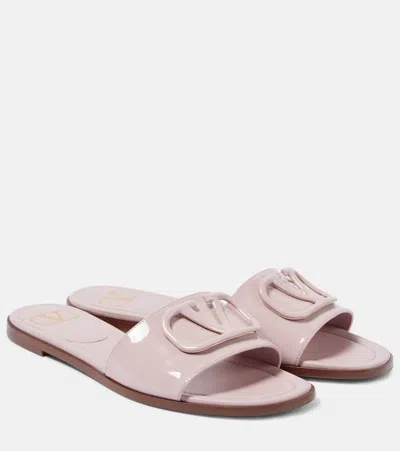 Valentino Garavani Pantoletten Vlogo Aus Lackleder In Pink