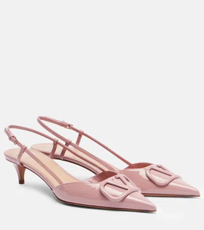Valentino Garavani Valentino Vlogo 40 Patent Slingback Leather Pump In Pink