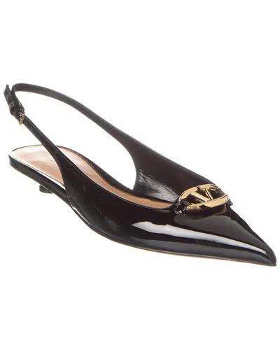 Valentino Garavani Valentino Vlogo Signature Leather Slingback Pump In Black