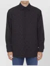 Valentino Monogram-jacquard Cotton Shirt In Black