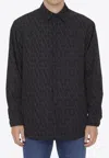 Valentino Monogram-jacquard Cotton Shirt In Black