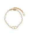Valentino Vlogo Signature Pearl Bracelet In Yellow