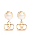 Valentino Vlogo Pearls Earrings In Gold