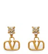 Valentino Gemstone Accent Stud Earrings With Gold-tone Finish In Gold