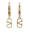 Valentino Bejeweled Hoop Earrings In Yellow