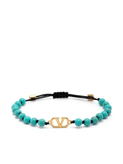 Valentino Garavani Vlogo-plaque Bracelet In Blue