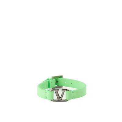 Valentino Garavani Valentino Vlogo Plaque Bracelet In Green