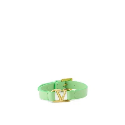 Valentino Garavani Valentino Vlogo Plaque Bracelet In Green
