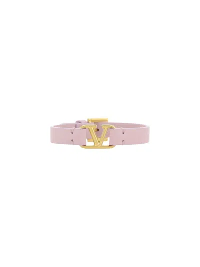Valentino Garavani Valentino Vlogo Plaque Bracelet In Pink