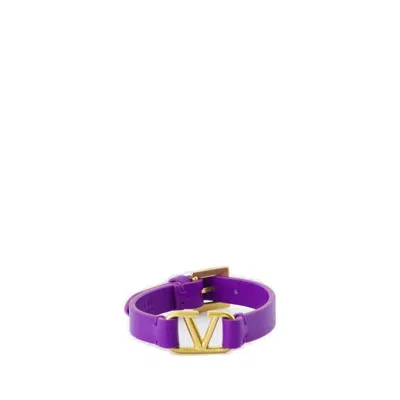 Valentino Garavani Valentino Vlogo Plaque Bracelet In Purple