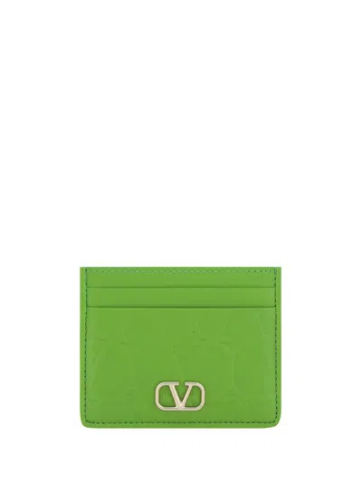 Valentino Garavani Valentino Vlogo Plaque Cardholder In Green