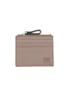Valentino Vlogo Plaque Cardholder In Nude