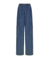 Valentino Vlogo-plaque Cargo Jeans In Blue