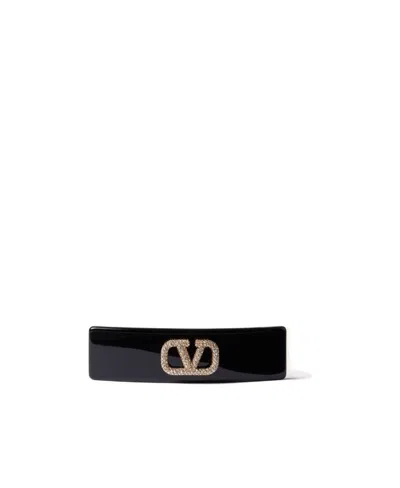 VALENTINO GARAVANI VALENTINO	VLOGO SIGNATURE EMBELLISHED HAIR CLIP