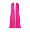 Valentino Vlogo-plaque Elbow-length Gloves In Pink