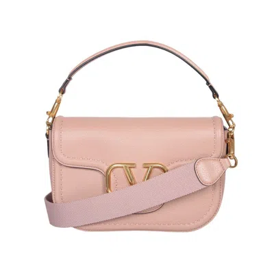 Valentino Garavani Alltime Grained Leather Top Handle Bag In Beige
