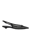 Valentino Vlogo Moon Leather Slingback Flats In Black