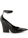 Valentino Vlogo Lockette 105 Patent Leather Wedges In Black