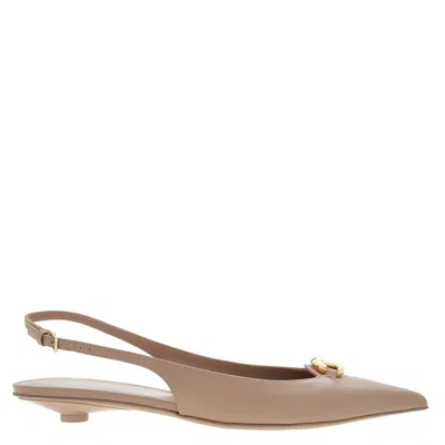 Valentino Garavani Valentino Vlogo Plaque Slingback Ballerinas In Pink