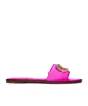 Valentino Women's Fuchsia Satinescape Slippers Sandal In Pink/multicolor