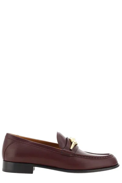 Valentino Garavani Vlogo Moon Leather Loafers In Red