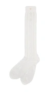 Valentino Embellished Pointelle-knit Cotton Socks In White