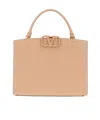 Valentino Vlogo-plaque Tote Bag In Nude