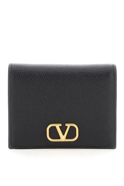 Valentino Garavani Vlogo Plaque Wallet In Black