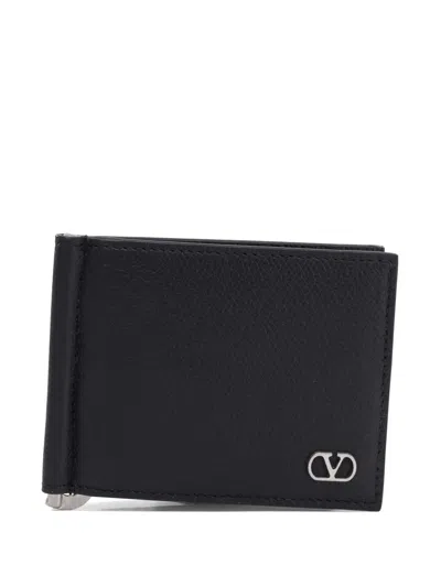 Valentino Garavani Vlogo-plaque Wallet In Black