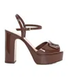 Valentino Vlogo Platform High-heeled Sandals In Brown