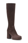 Valentino Fawcette Platform Boot In Crust Leather 90mm In Animal Print