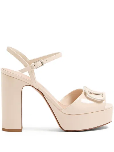 Valentino Garavani Vlogo Platform Sandals In Neutral