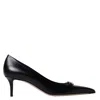 Valentino Vlogo Pointed-toe Calfskin Pumps In Black
