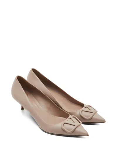 Pre-owned Valentino Garavani Vlogo Pointed Toe Pumps In Pink