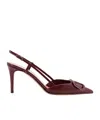 Valentino Garavani Valentino Vlogo Pointed Toe Slingback Pumps In Burgundy