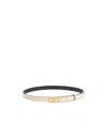 Valentino Garavani Vlogo Signature Belt In Shiny Calfskin 30 Mm Woman Ivory 095 In Nude