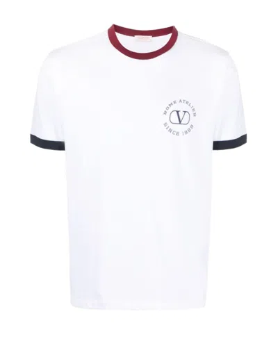 Valentino Vlogo-print Cotton T-shirt In White