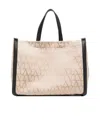 Valentino Structured Two-tone Canvas Tote In Nude